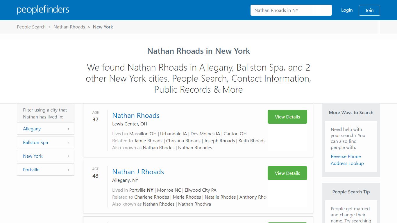 Nathan Rhoads in New York - 3 People | PeopleFinders